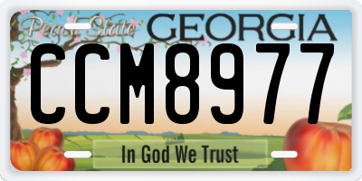 GA license plate CCM8977