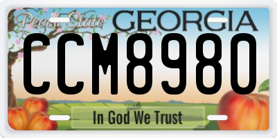 GA license plate CCM8980