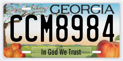 GA license plate CCM8984
