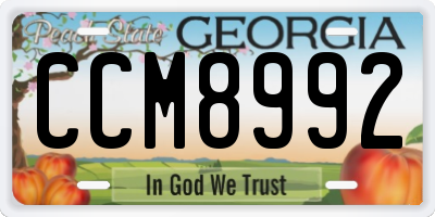 GA license plate CCM8992