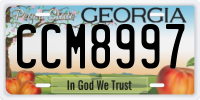 GA license plate CCM8997