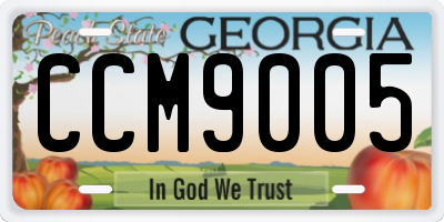 GA license plate CCM9005