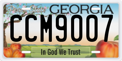 GA license plate CCM9007