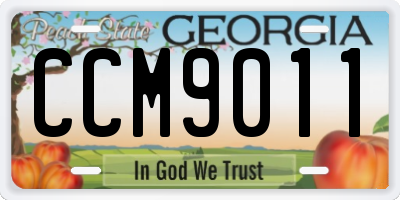 GA license plate CCM9011