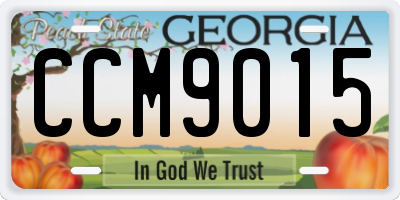 GA license plate CCM9015
