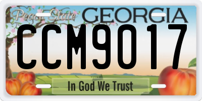 GA license plate CCM9017
