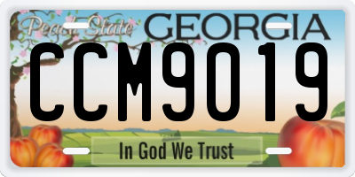 GA license plate CCM9019