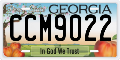 GA license plate CCM9022