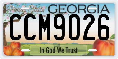 GA license plate CCM9026