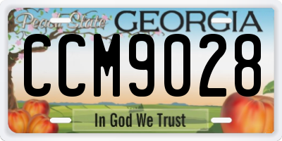 GA license plate CCM9028