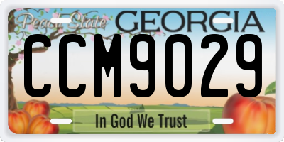GA license plate CCM9029