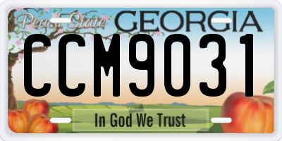 GA license plate CCM9031