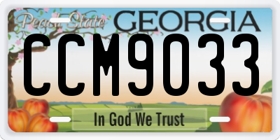 GA license plate CCM9033