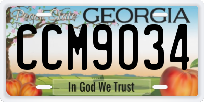 GA license plate CCM9034