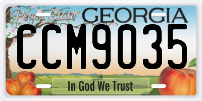 GA license plate CCM9035