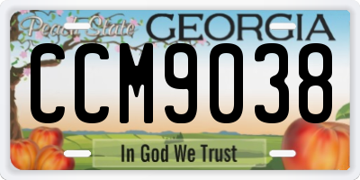 GA license plate CCM9038