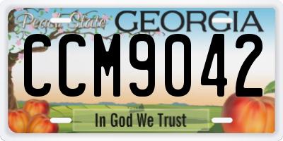 GA license plate CCM9042