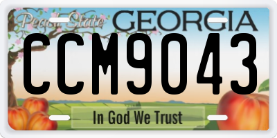 GA license plate CCM9043