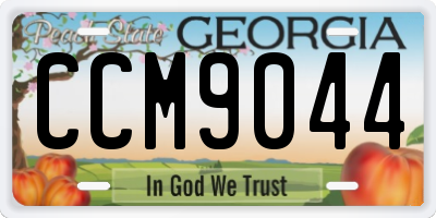 GA license plate CCM9044