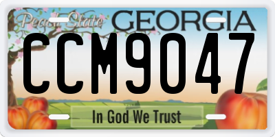 GA license plate CCM9047