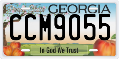 GA license plate CCM9055