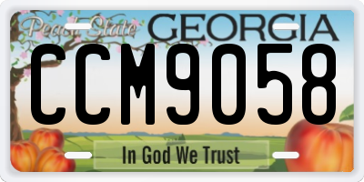 GA license plate CCM9058