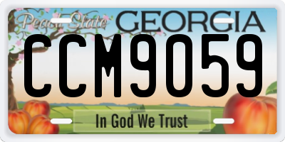 GA license plate CCM9059