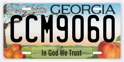 GA license plate CCM9060