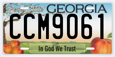 GA license plate CCM9061