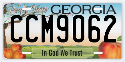 GA license plate CCM9062
