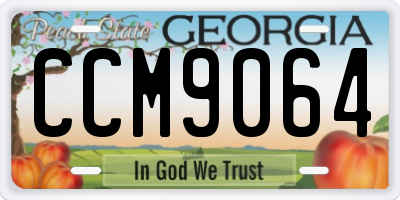 GA license plate CCM9064