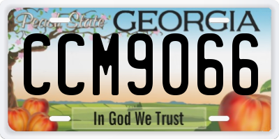GA license plate CCM9066