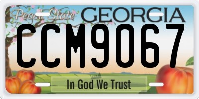 GA license plate CCM9067