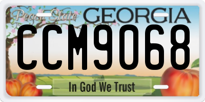 GA license plate CCM9068
