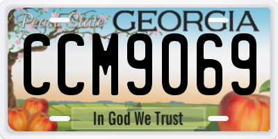 GA license plate CCM9069