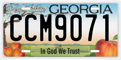 GA license plate CCM9071
