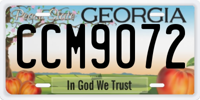 GA license plate CCM9072
