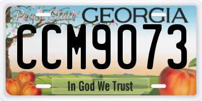GA license plate CCM9073