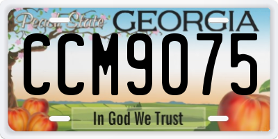 GA license plate CCM9075