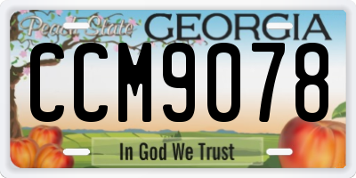 GA license plate CCM9078