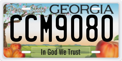 GA license plate CCM9080