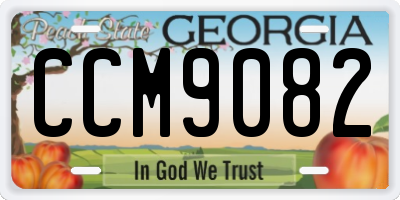 GA license plate CCM9082