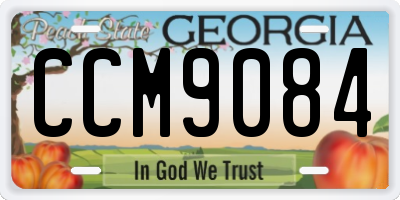 GA license plate CCM9084