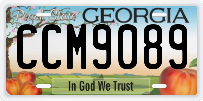 GA license plate CCM9089