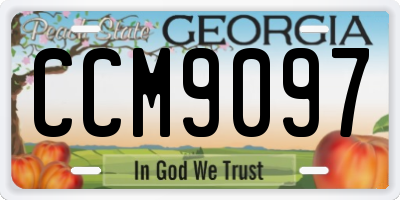 GA license plate CCM9097