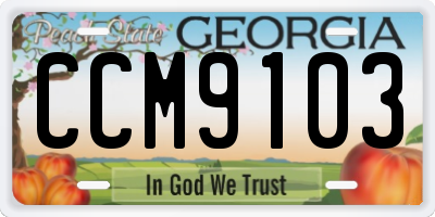 GA license plate CCM9103