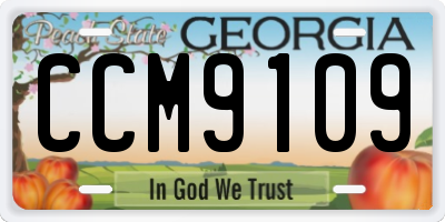 GA license plate CCM9109