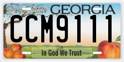 GA license plate CCM9111