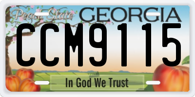 GA license plate CCM9115