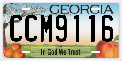 GA license plate CCM9116